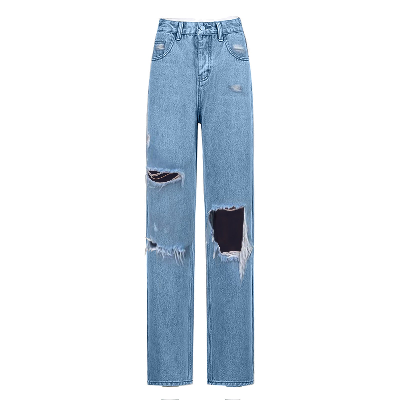 Denim Ripped Trousers, Thin And Versatile Women's Jeans