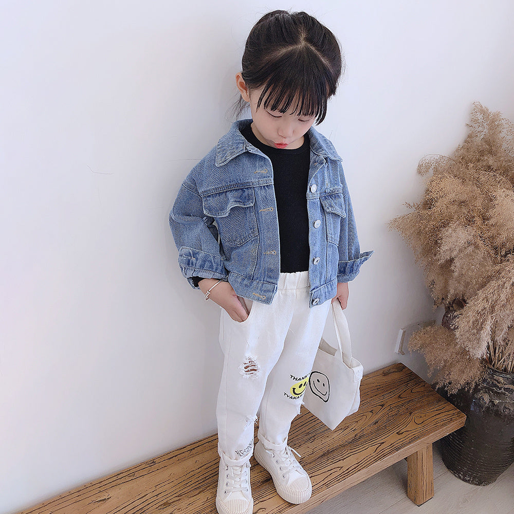 Girls Denim Jacket Chun Qiu Zhuang Jeans