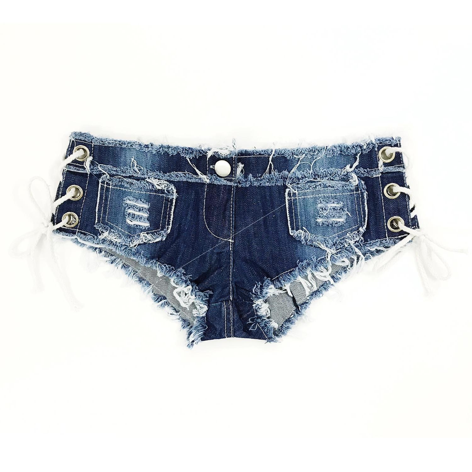 Fashion Low Waist Ripped Ladies Denim Shorts Jeans