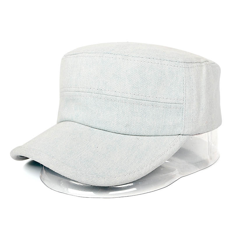 Men's And Women's Old Washed Denim Flat Hats