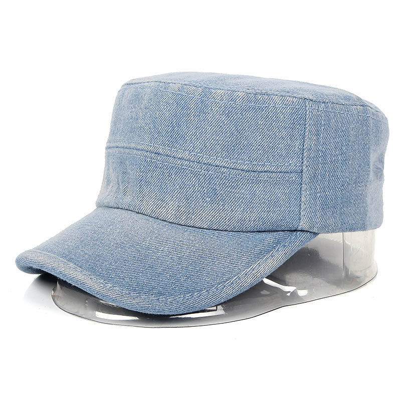 Men's And Women's Old Washed Denim Flat Hats