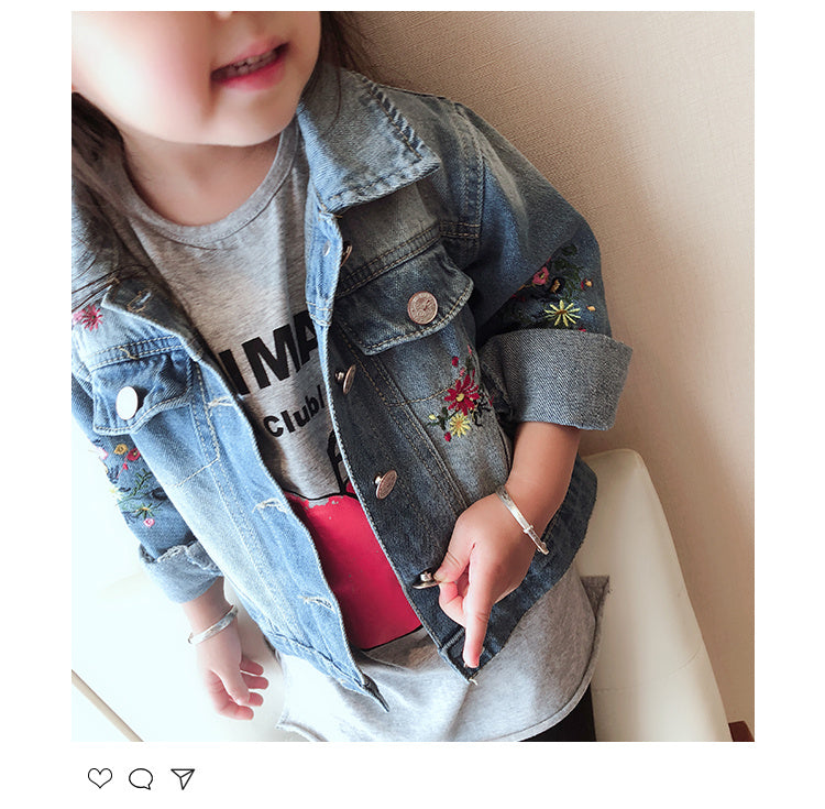 Girls Denim Jacket Chun Qiu Zhuang Jeans