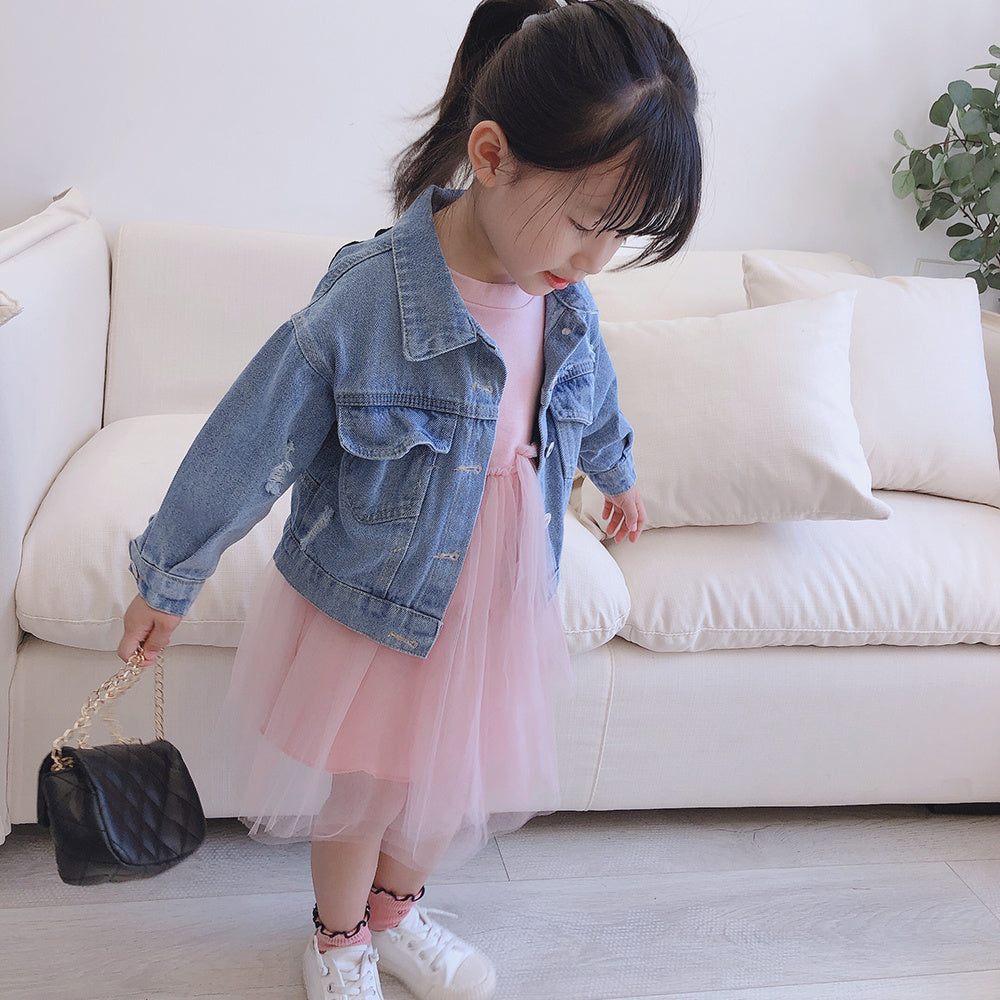 Girls Denim Jacket Chun Qiu Zhuang Jeans