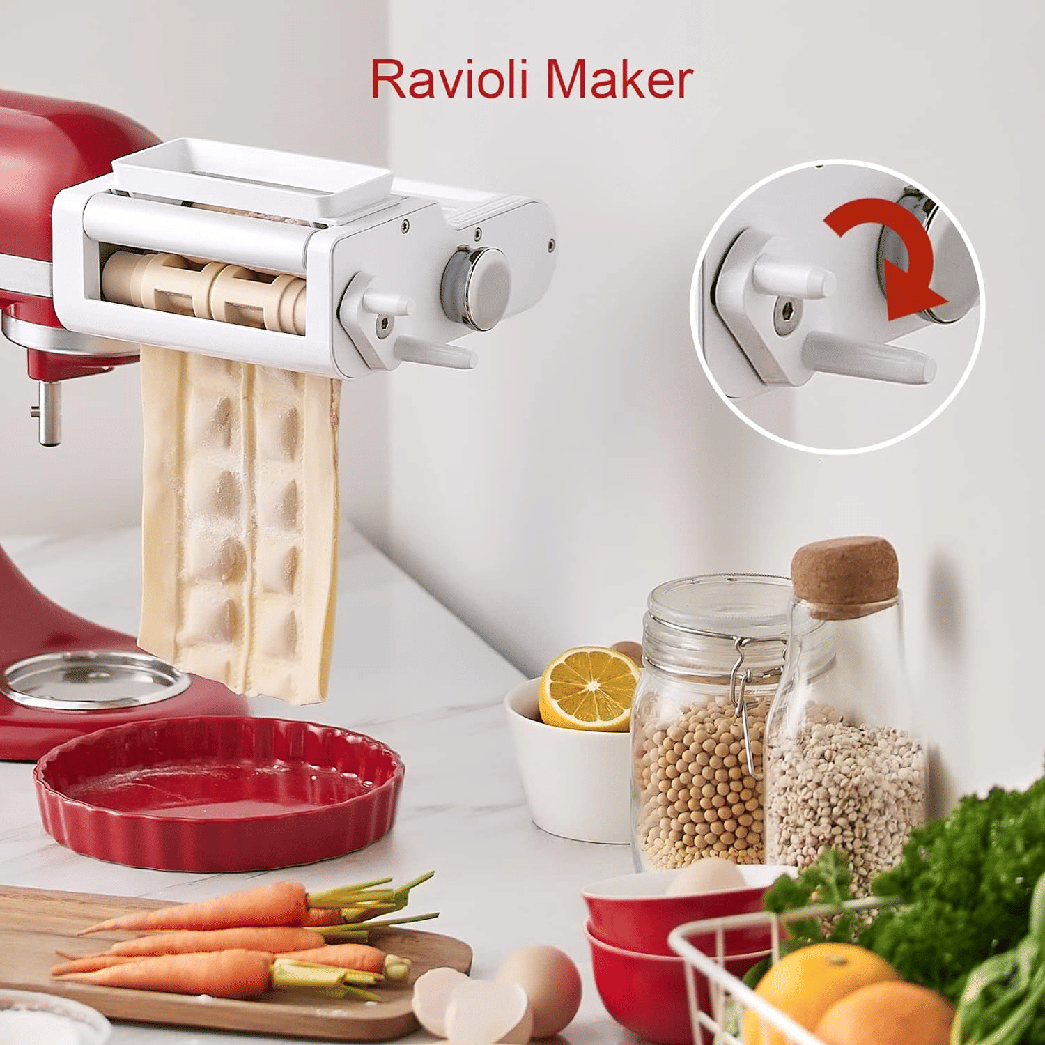 IAGREEA Pasta Maker Attachment 3 in 1 for KitchenAid Stand Mixers IncludedPasta Sheet Roller, Spaghetti Cutter, Fettuccine Cutter Maker,For KitchenAid Vertical Mixer(Machine Is Not Included)