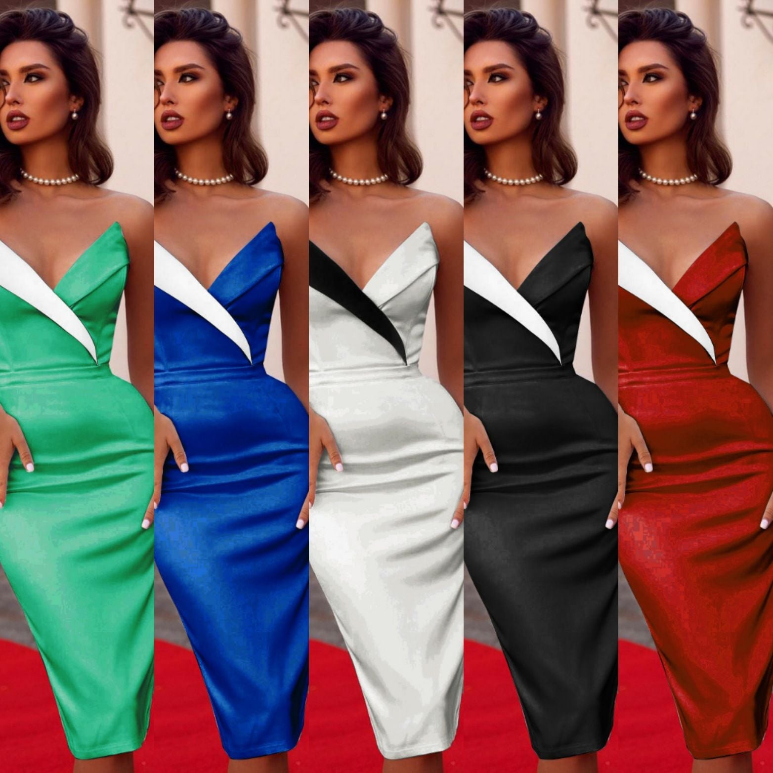 Women's Colorblocked Sling Long Dress