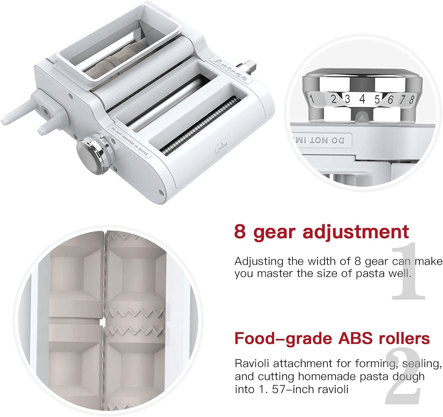 IAGREEA Pasta Maker Attachment 3 in 1 for KitchenAid Stand Mixers IncludedPasta Sheet Roller, Spaghetti Cutter, Fettuccine Cutter Maker,For KitchenAid Vertical Mixer(Machine Is Not Included)