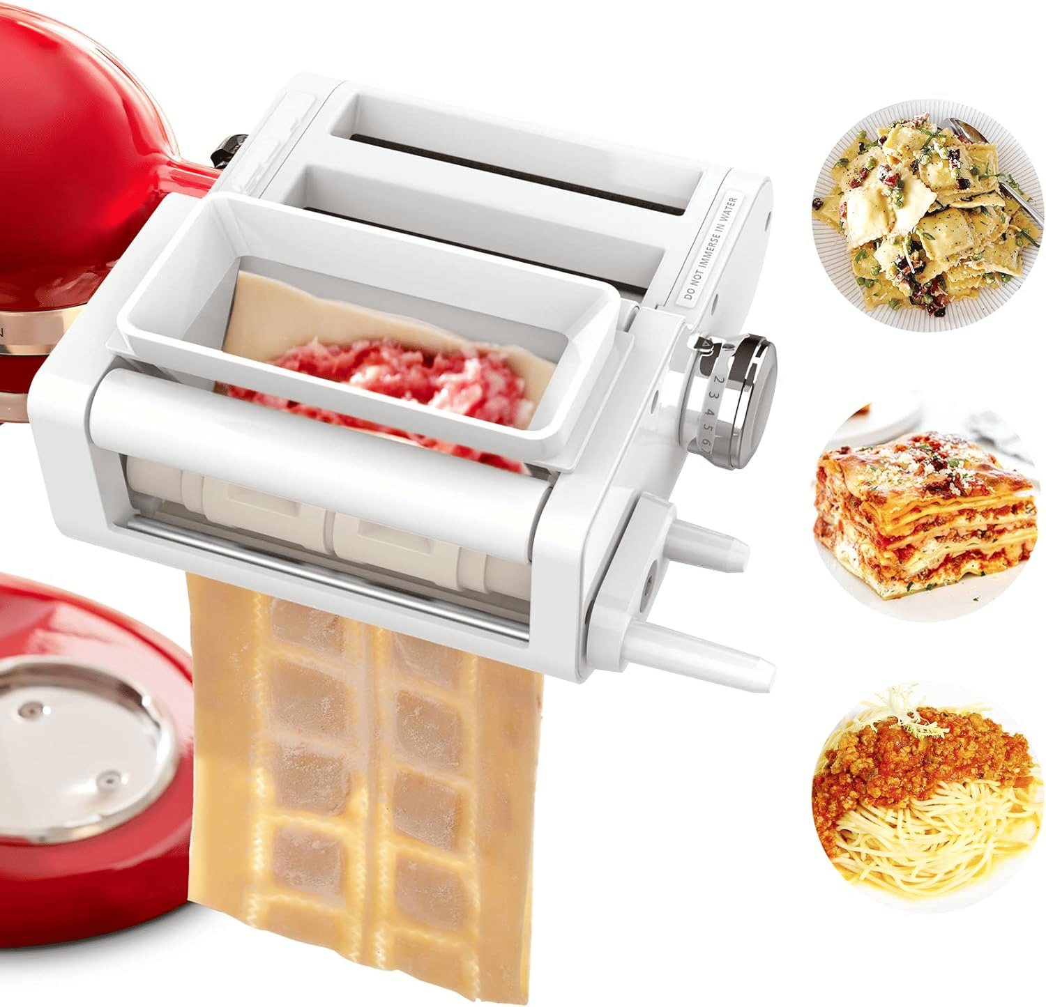 IAGREEA Pasta Maker Attachment 3 in 1 for KitchenAid Stand Mixers IncludedPasta Sheet Roller, Spaghetti Cutter, Fettuccine Cutter Maker,For KitchenAid Vertical Mixer(Machine Is Not Included)